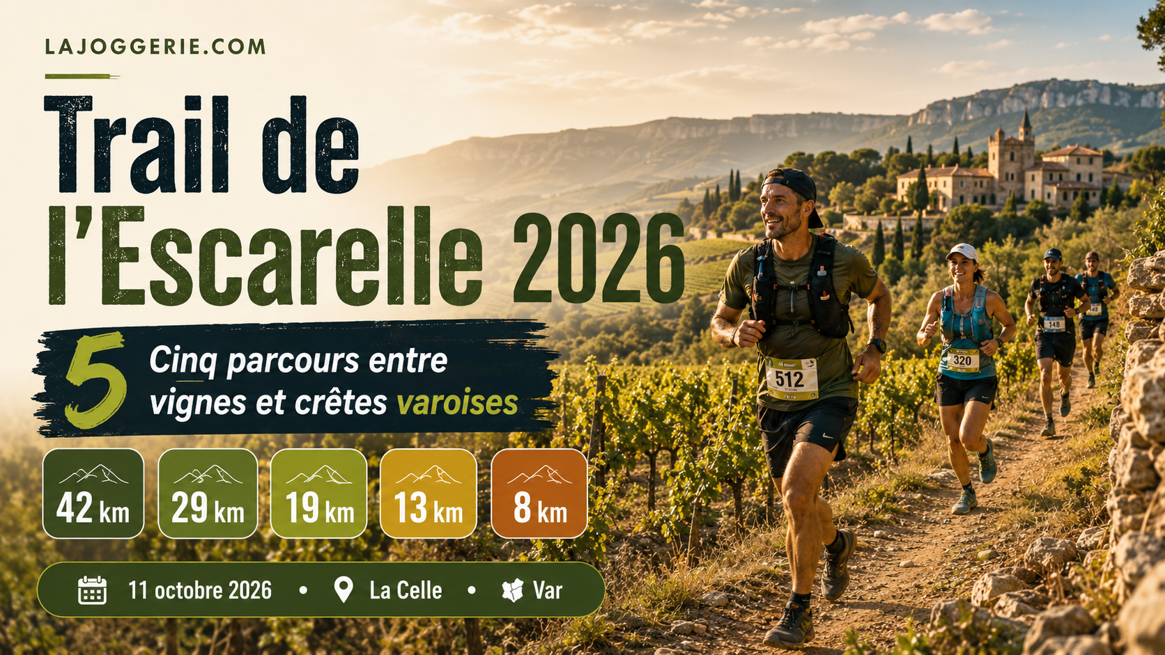 Trail de l'Escarelle 2026 : cinq parcours entre vignes et crêtes varoises